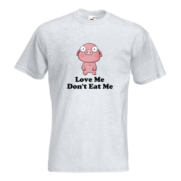 Icon Pop Men's T-Shirt - Love Me - Pig - Ash Grey