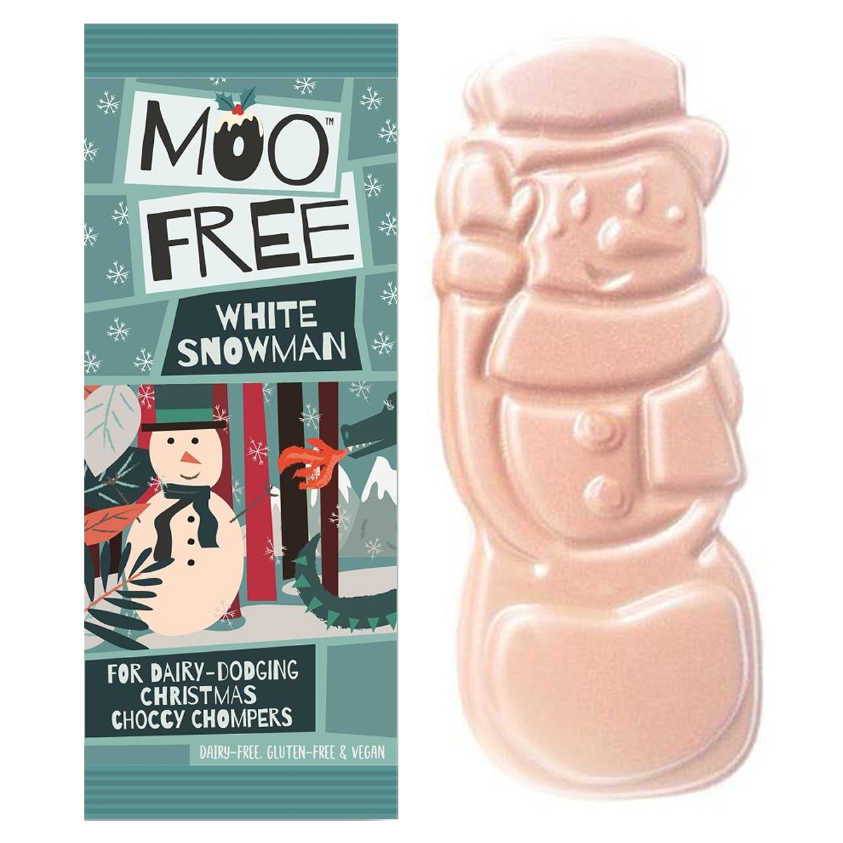 Moo Free White Chocolate Snowman Moo Free White Chocolate Snowman