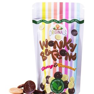 Catherine's Originals Wonky Buttons - Milk Choc Caramel & White Choc Cherry Catherine's Originals Wonky Buttons - Milk Choc Caramel & White Choc Cherry